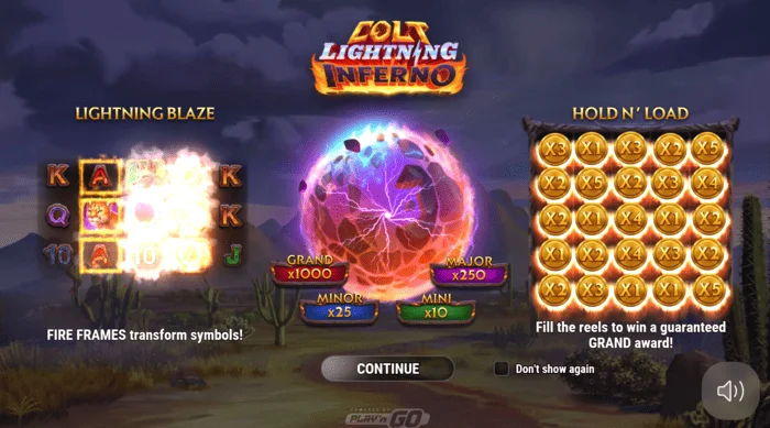 Colt Lightning Inferno hovedskjerm